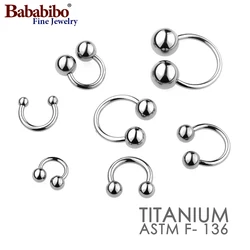 Titanium Circular Horseshoe Barbell (Balls 8mm)