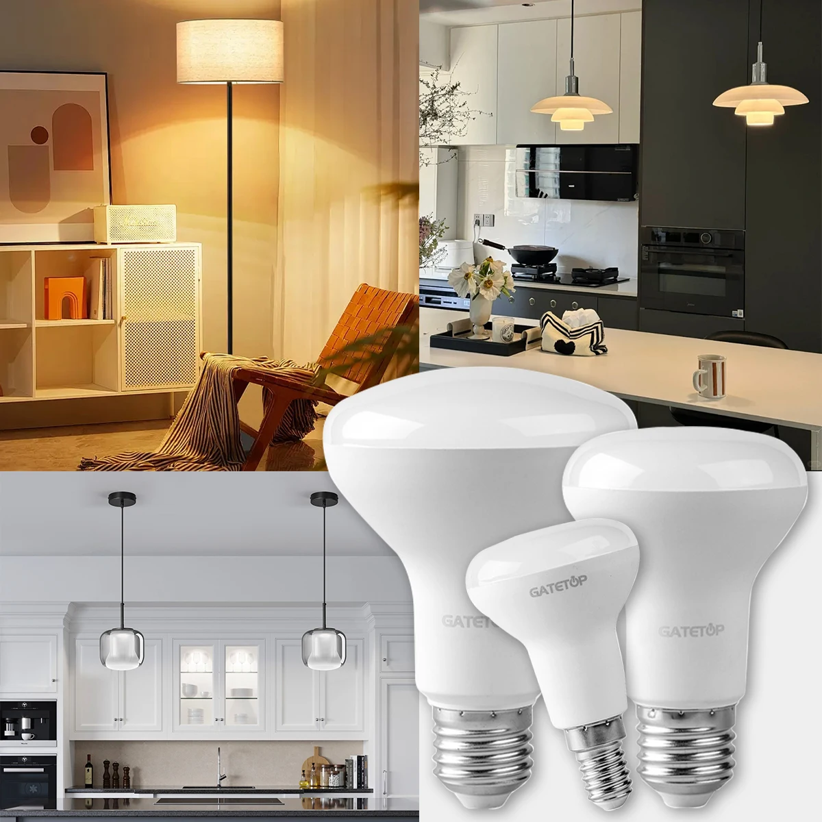 밝은 LED 전구 목욕 램프, 버섯 E27, E14, R50, R63, R80, AC 220V, 230V, 6W, 10W, 12W, 가정용 따뜻한 백색 조명, 10 개