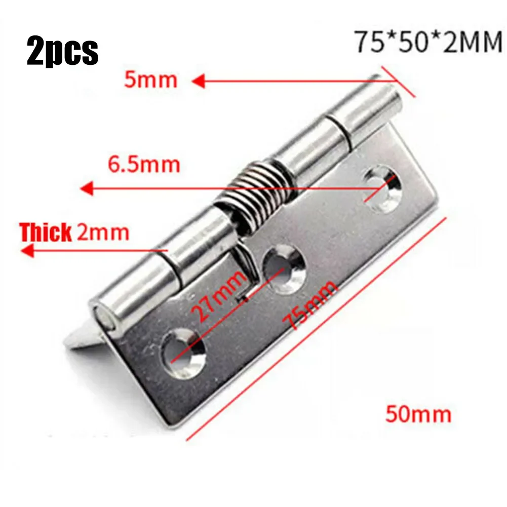 2pcs 1/1.5/2/3Inch Silver Spring Door Hinge Stainless Steel Self Closing Design Windows Cabinets Boxes Household Hardware cabinet door hinges furniture hinge cabinet hinges stainless steel door hinges wooden box hinge