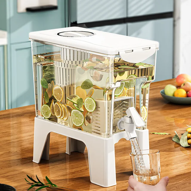 Pichet à Eau Froide de Grande Capacité de 3,5 l, Bouilloire avec Places dans le Réfrigérateur, Distributeur de Boissons Glacées, Réfrigérateur et Robinet 1