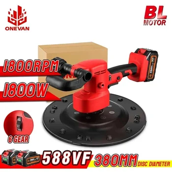 ONEVAN Brushless 380MM Drywall Sander Wall Sander Variable Speed Wall Sander Wall Polisher Machine For 21V 18V Power Tools
