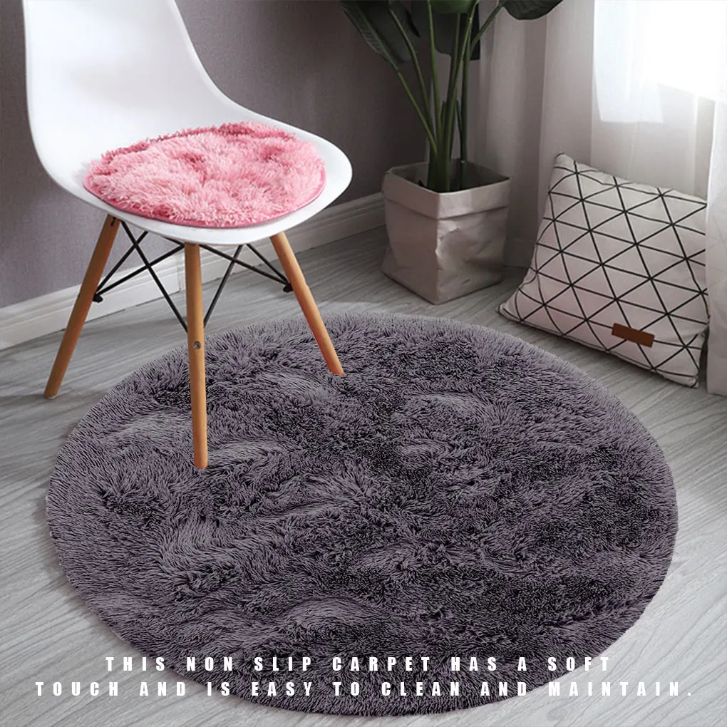 100cm Winter Thick Round Rug Carpets for Living Room Soft Home Decor