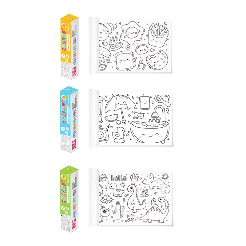 

3 упаковки рулонов бумаги для рисования «сделай сам», рулоны цветной бумаги для рисования, рулоны красок для детей