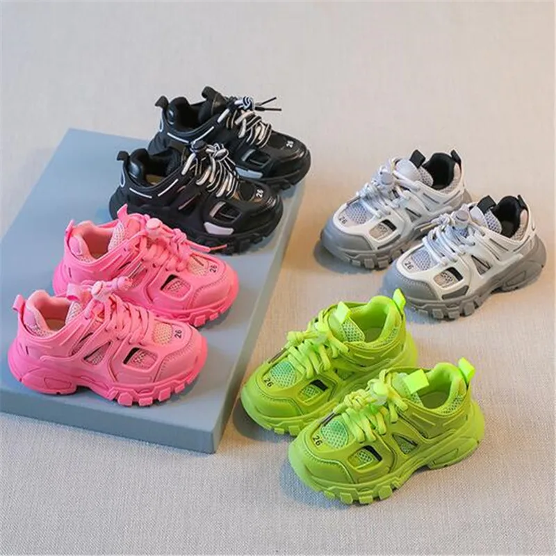 Spring Children New Sports Shoes Boys Girls Fashion Clunky Sneakers Baby Cute Candy Color Casual Shoes Kids Running Shoes hot princess girls sports shoes cartoon cute chunky sneakers breathable light weight mesh shoes running white trainers 26 37