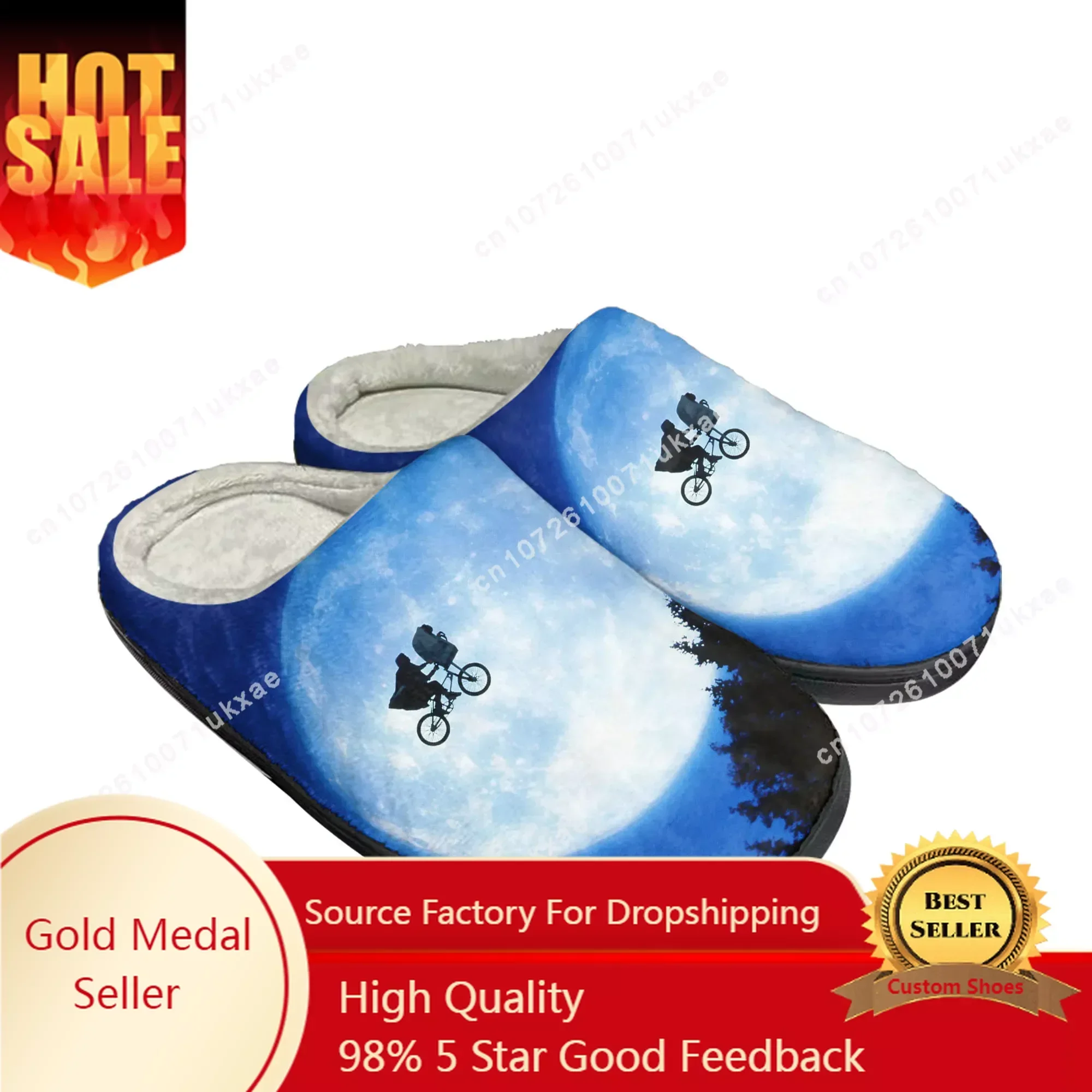 E.T. the Extra-Terrestrial Movie Home Cotton Slippers Mens Womens Plush Bedroom Casual Keep Warm Shoes Indoor Customized Shoe