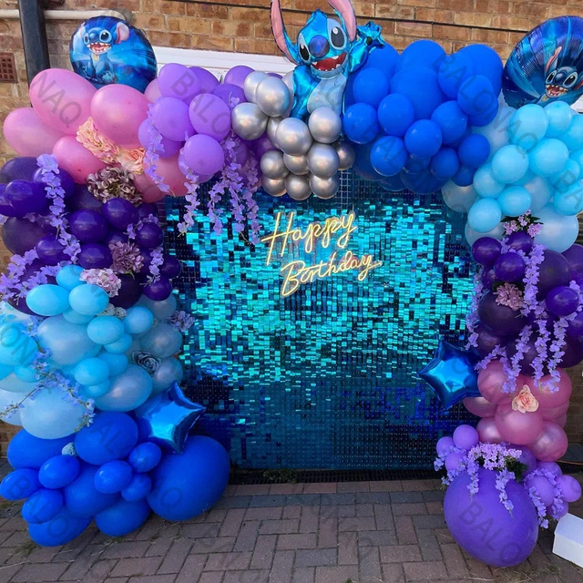 123Pcs Stitch Balloons Decoration Garland Arch Kit Include Blue and Purple  Balloons,Stitch Foil Mylar Balloons for Kids Stitch Birthday Party Supplies