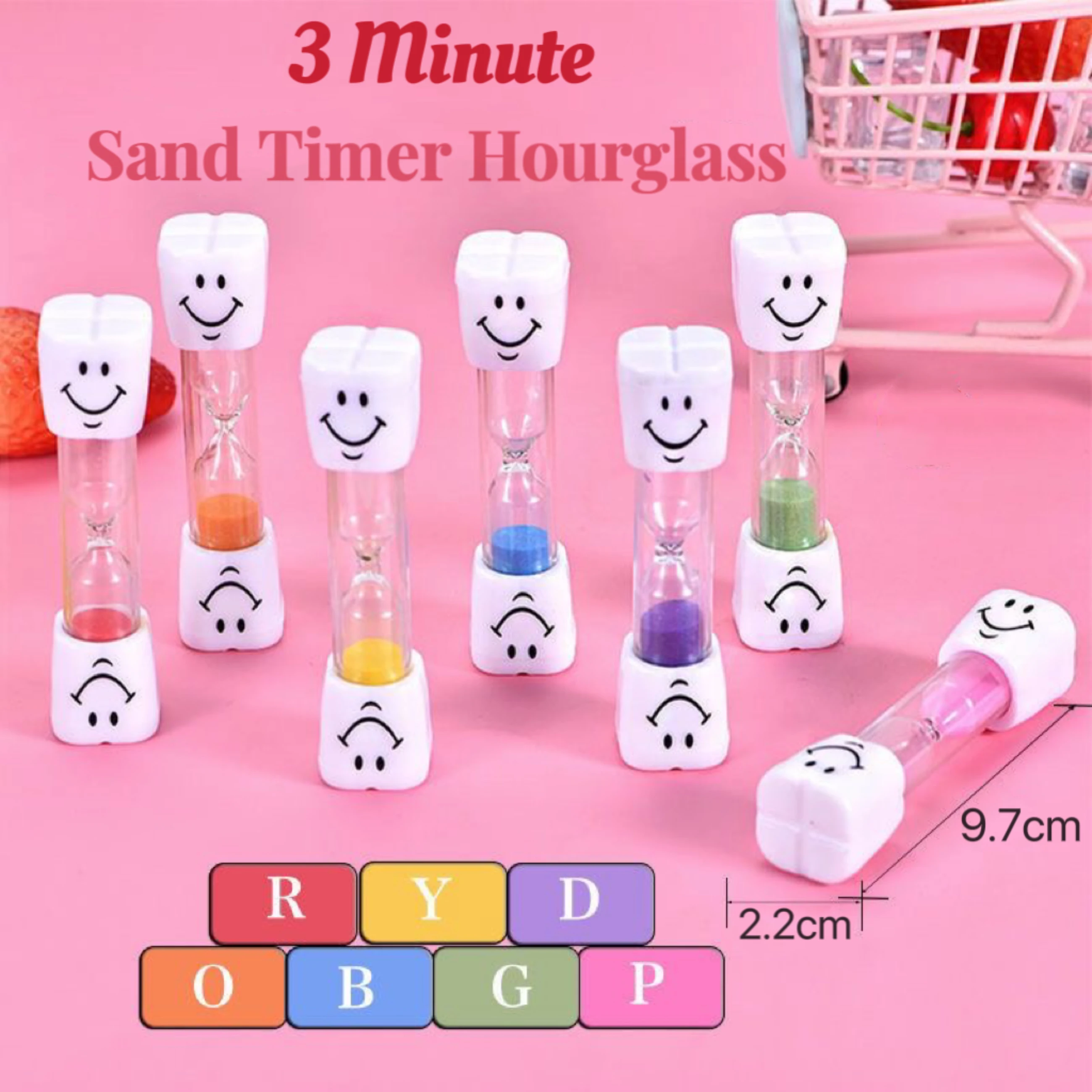 Description Picture 2 of itemSand Timer Hourglass 3 Minute Sandy Clock Dental Kids Sandglass Brushing Timer for Children Kids Gift Hourglass Decoration Home