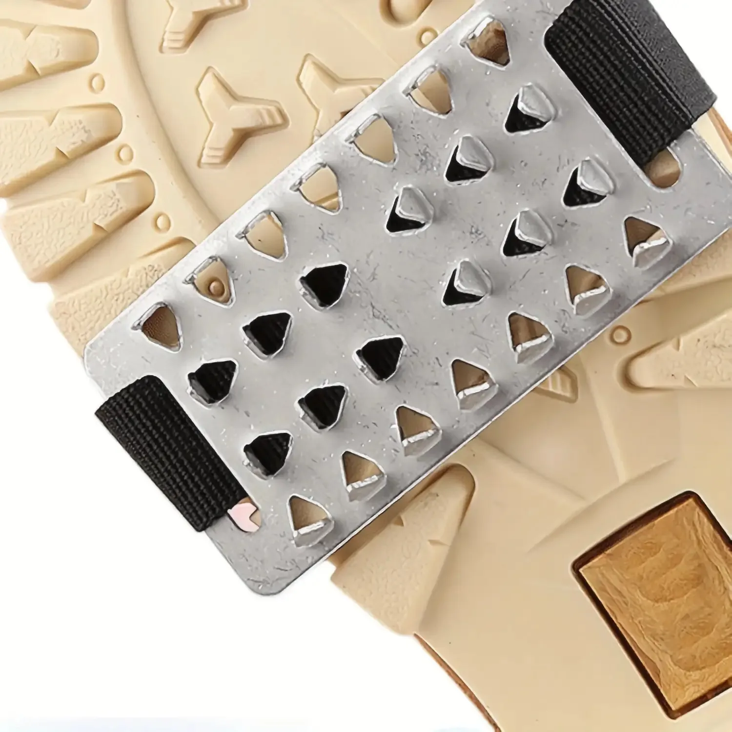 2pcs Adjustable Stainless Steel Snow Claw Ice Grippers with System - Heavy-Duty Winter Climbing, Walking, Driving Grips