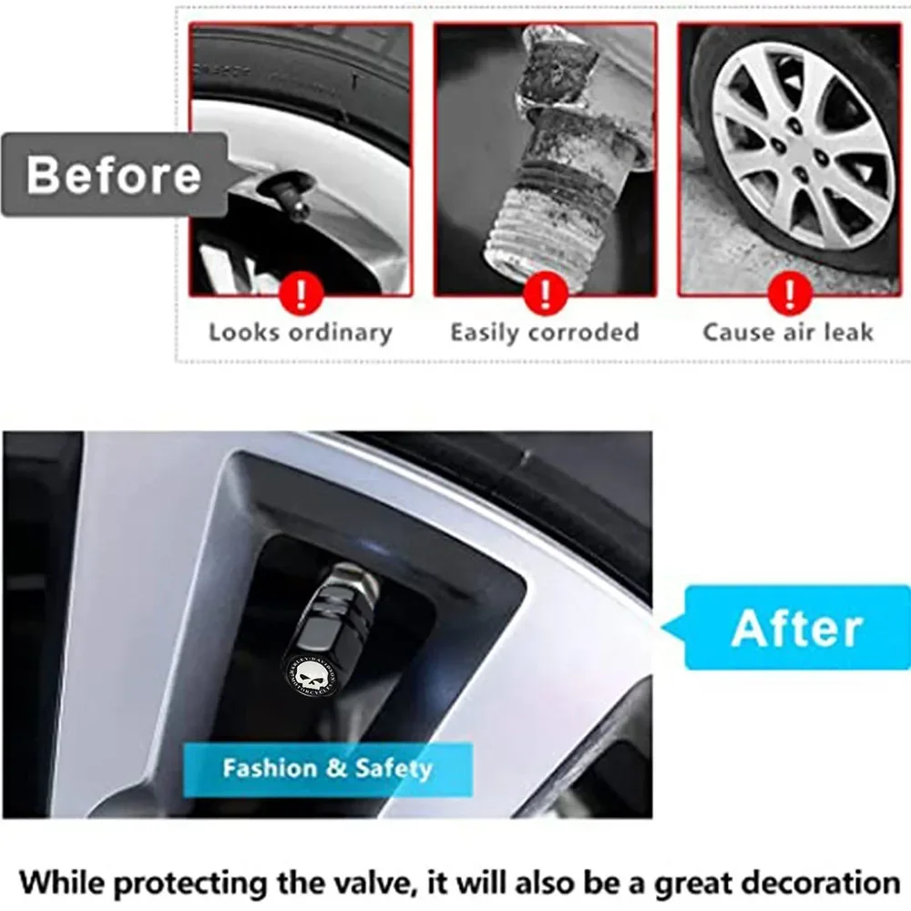알루미늄 자동차 타이어 밸브 스템 캡 휠 젖꼭지 커버 AirCover 타이어 밸브 캡 세트 자동차 SUV 자전거 트럭 및 오토바이 도구