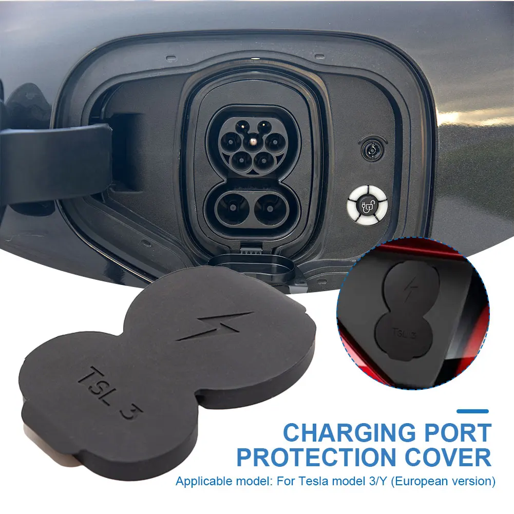 TKSE Copertura per Porta di Ricarica per Auto, Copertura in Silicone Impermeabile per Porta di Ricarica Auto Accessori di Protezione, Porta di Ricarica Auto Compatibile con Tesla Model 3 2017-2023