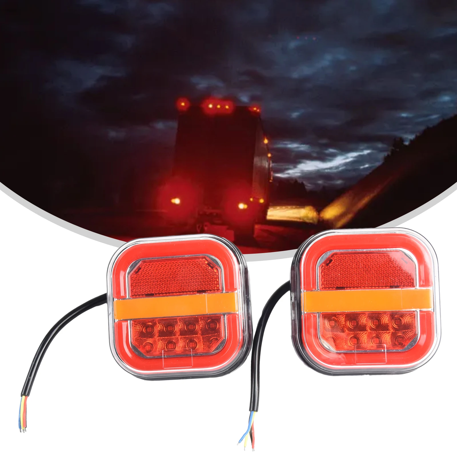 

Red Len Tail Light Sequential Flowing Turn Signal ABS Plastic 4 Inch Size Universal Fitment Suitable for Trucks Pickups