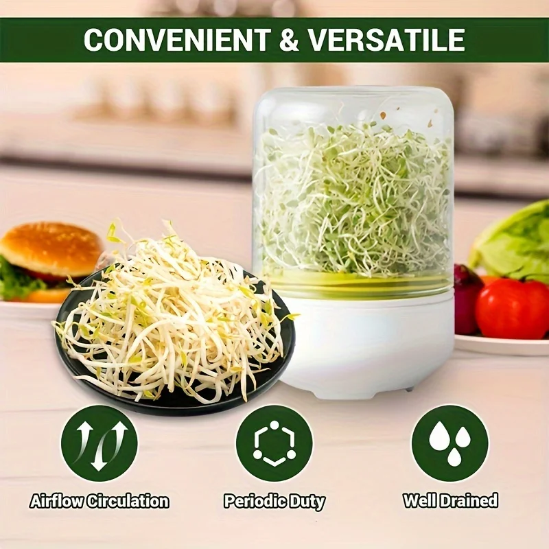 1/2 PCS Sprout Dish Growing Pot Hydroponic Vegetable Beans Seeding Pot Household Plants Germination Tray Nursery seed starter tray nursery pots plant propagation pots seedling tray sprout growing kit hydroponic plant pots