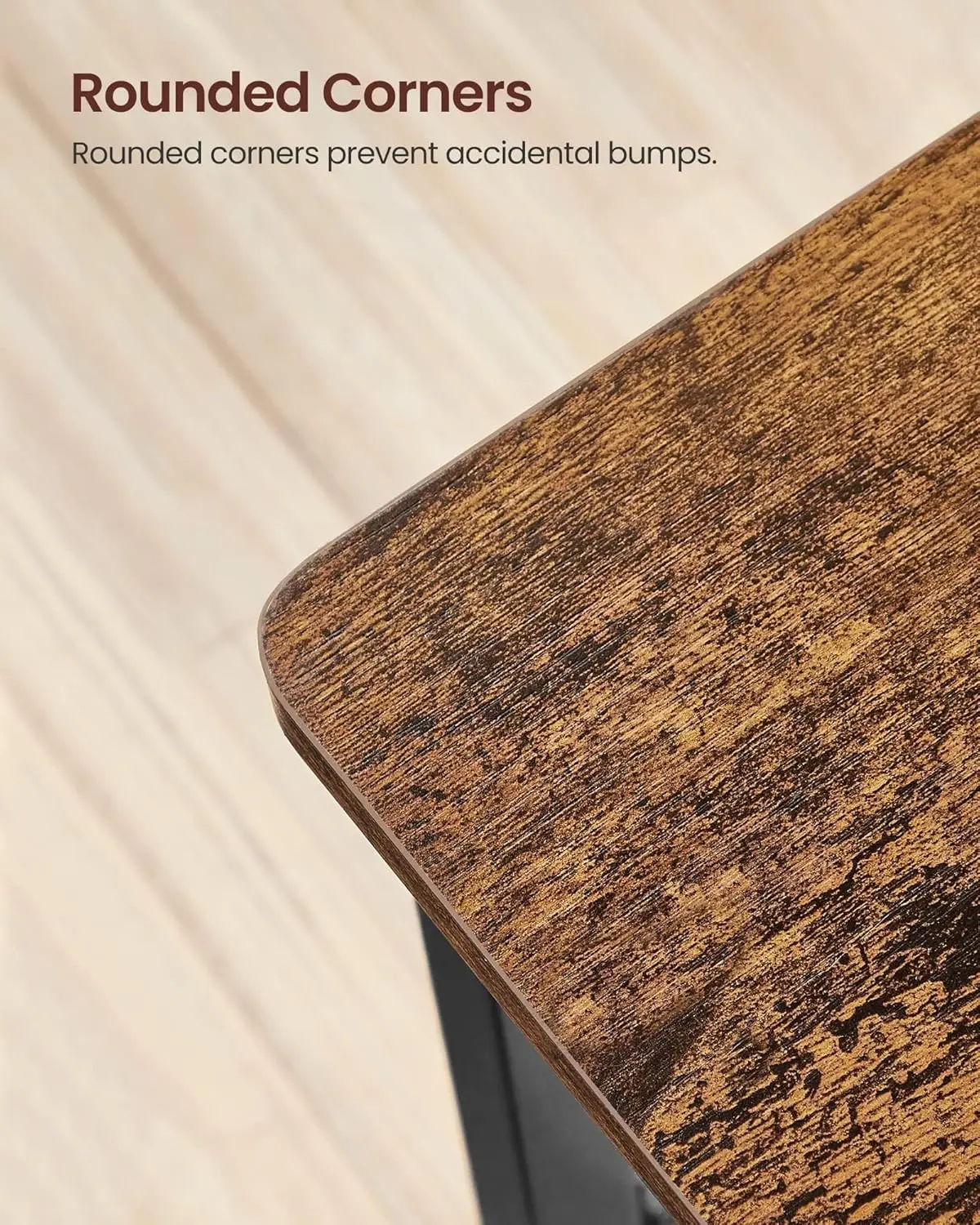 Dining Chair Set of 2, Rustic Wood Chairs with Metal Steel Frame, Easy to Assemble, Comfortable Seat, Modern Farmhouse Chair