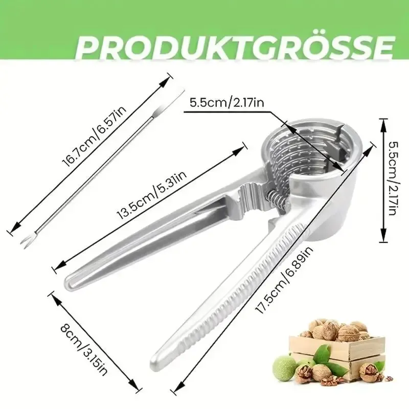 קליפ אגוז מתכתי כסף מרובה תכליתי לשימוש ביתי כלי קישוט אגוזים לחזיתות חזיתות