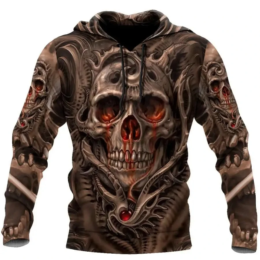 thumbnail image 1 of Sudadera con capucha con estampado de calavera para hombre, sudadera Unisex de moda 3D, ropa informal de gran tamaño, Hip Hop, invierno y otoño, nueva, 1 of 5