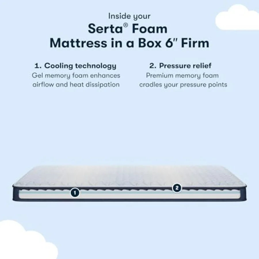 Sleeptrue Firm 6 Twin Memory Foam Mattress in a Box Designed for Back and Side Sleepers with Cooling Gel Infusion Enhanced Brea