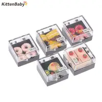 1 Set Simulation Mini Resin Cake Dollhouse Miniature Food Scene Model DIY Doll House Accessories Resin Cake Model 1