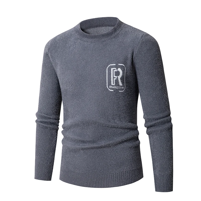 

Men's Long Sleeve Patchwork Round Collar Knitted Pullover Sweater