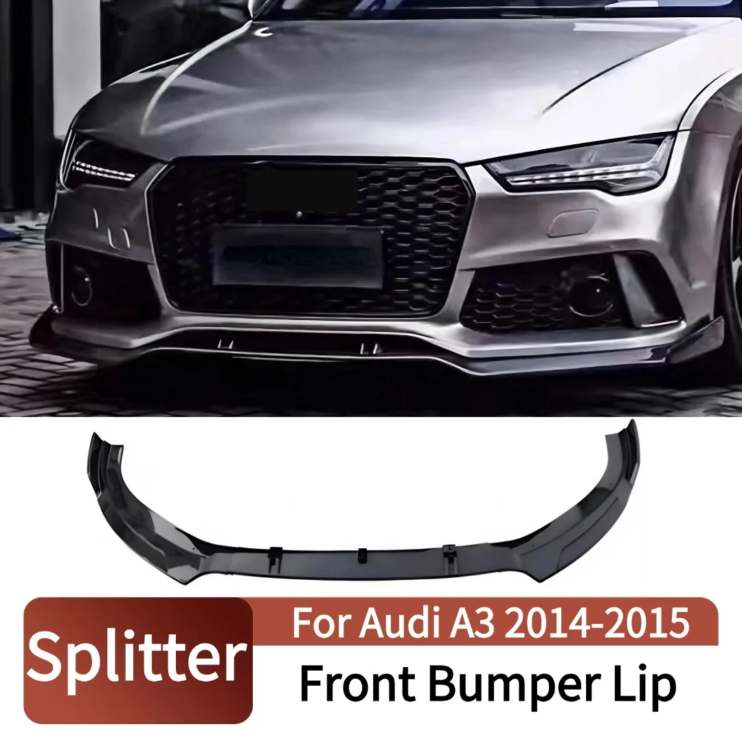 아우디 A3 8V 2014 2015 스포트백 세단용 프론트 범퍼 립 스플리터 커버 턱 스포일러 튜닝 액세서리 에어댐 바디킷 트림