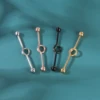 AOEDEJ 14G Industrial Barbell Piercing Set Pearl Zircon Industrial Jewelry Stainless Steel Cartilage Helix Piercings Earring 2