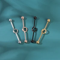 AOEDEJ 14G Industrial Barbell Piercing Set Pearl Zircon Industrial Jewelry Stainless Steel Cartilage Helix Piercings Earring 2