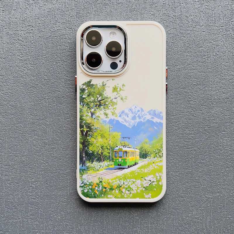 Journey Scenery Bus Silikon-Handyhülle für Telefon 16 15 14 11 Pro Max Plus 13 12 Pro Max X XR XS 8 7 Plus SE2 stoßfeste Abdeckungen – Detail 6