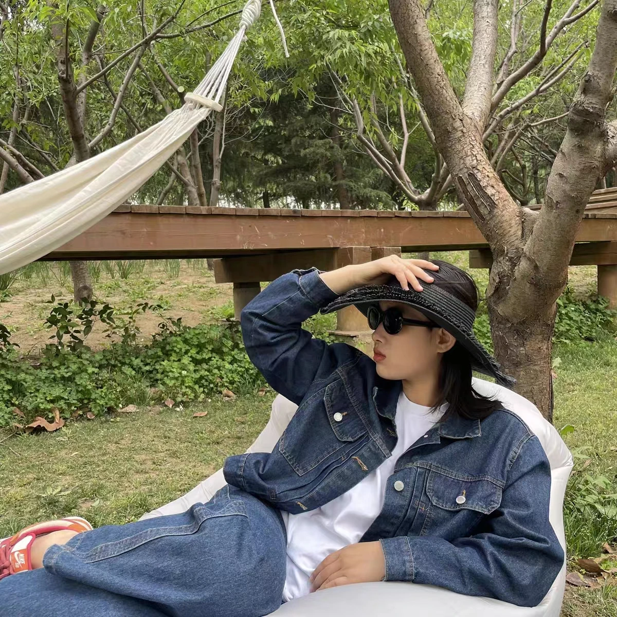 2023 New Fashion Women's Large Eaves Sun Summer Designer Beach UV Protection Empty Top Tassel Straw Hat Wholesale_voghion.com