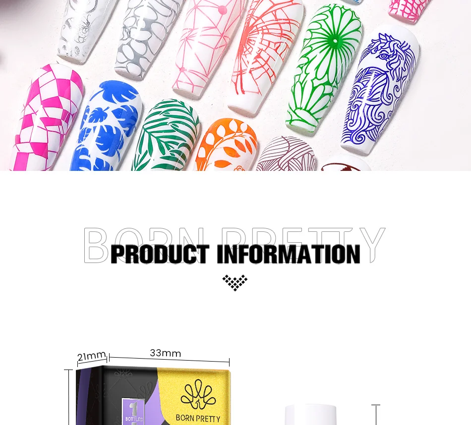 8 Pcs 6ml Stamping Nail Polish Kit