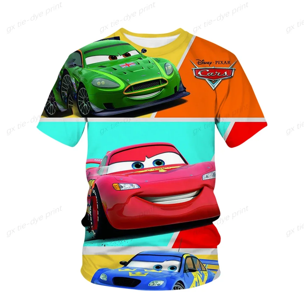New Summer Children Cars T-Shirt Kids Lightning McQueen Clothes Kawaii Anime Cartoons Kids Boy Girl Hip Hop T Shirt Casual Top 3