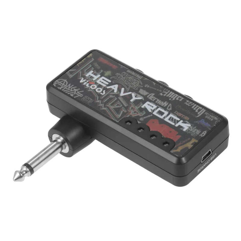 VITOOS Electric Guitar Plug Mini Headphone Amp Amplifier Heavy Rock Compact Portable