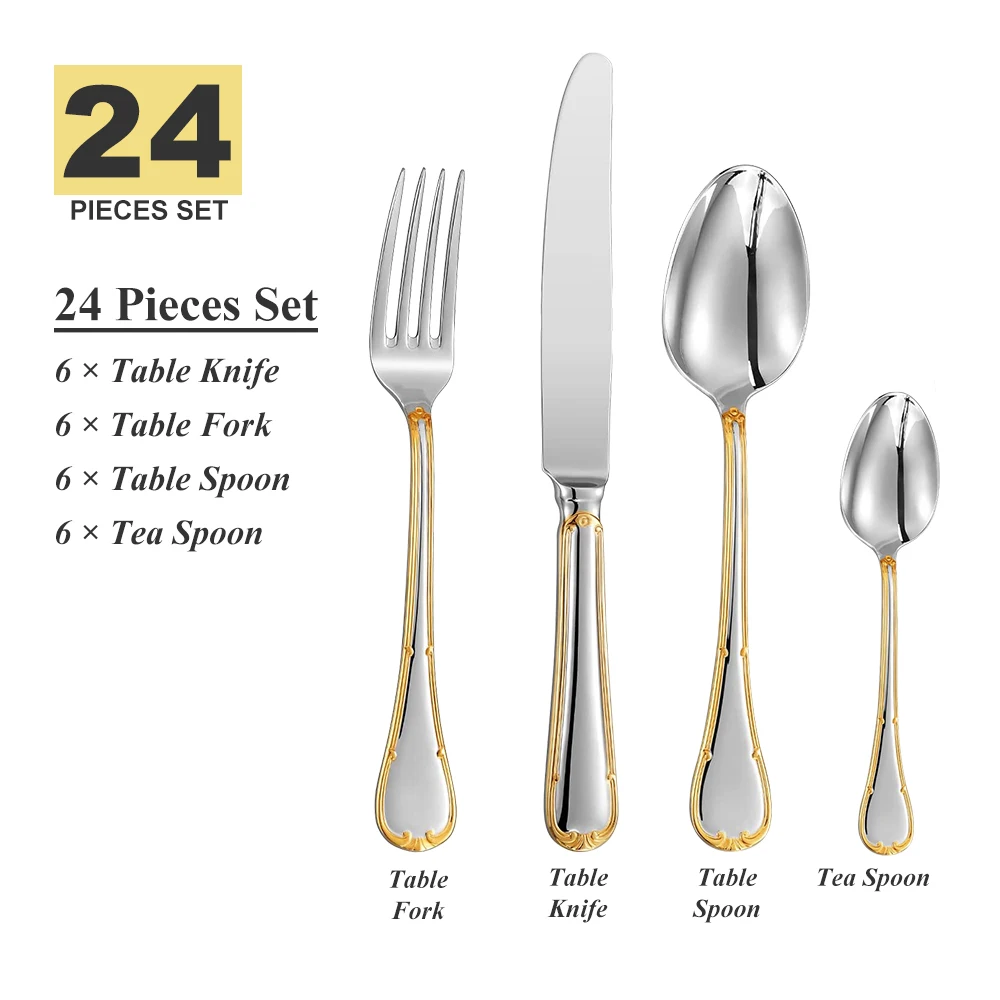 24PCS PARTIAL GOLD