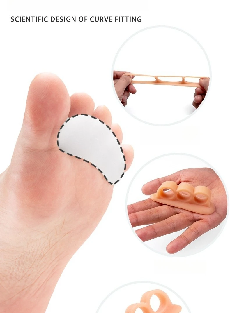 Three Holes Snail Toe Divider Cover Comb Toes Overlap Toe Separator cover Hallux Valgus Separate Orthodontic appliance Silicone