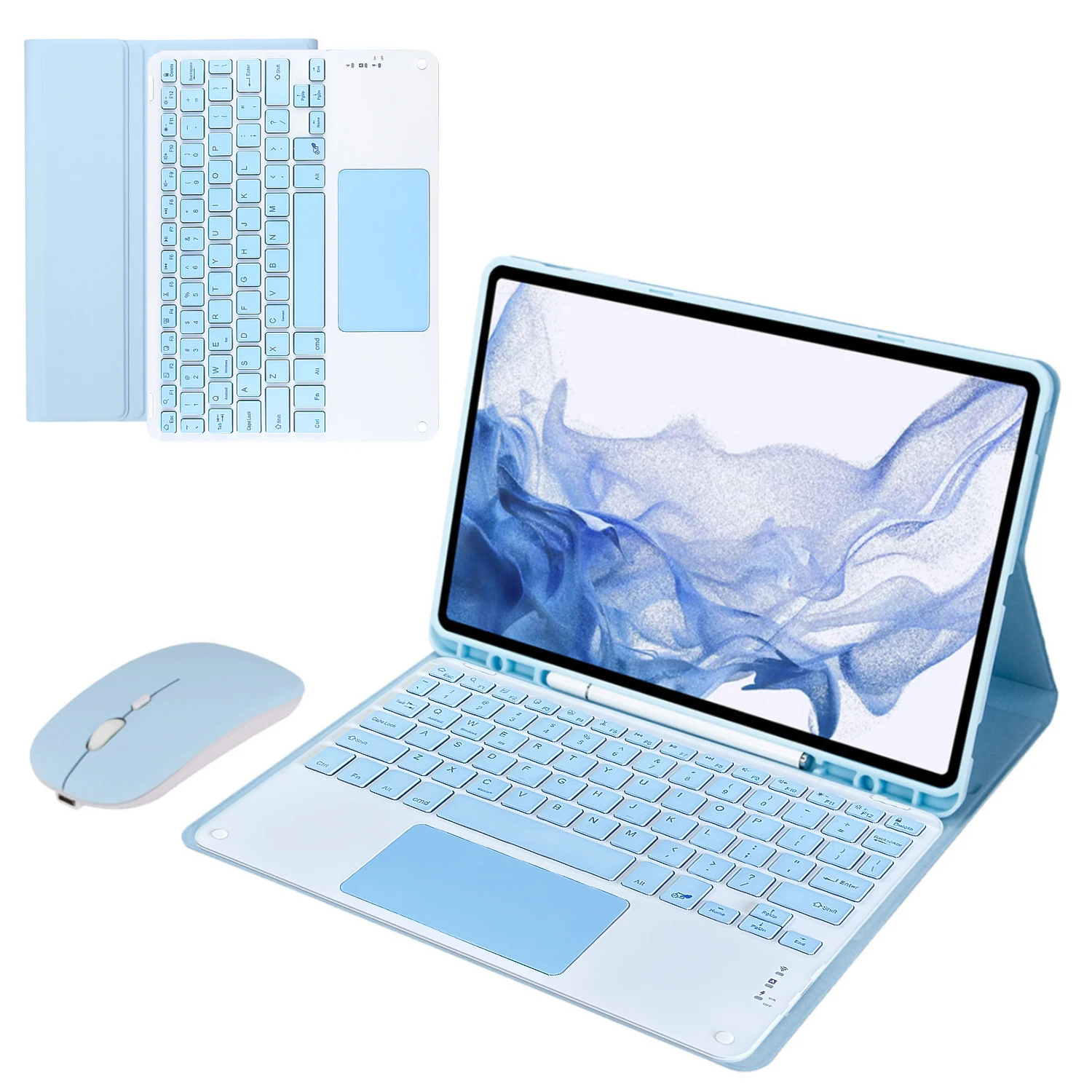 Teclado Mágico Mouse sem Fio Capa para Tablet Samsung Galaxy Tab a8 Tab a7 s7 fe Puls 124 Tab s8 11 Tab s6 105