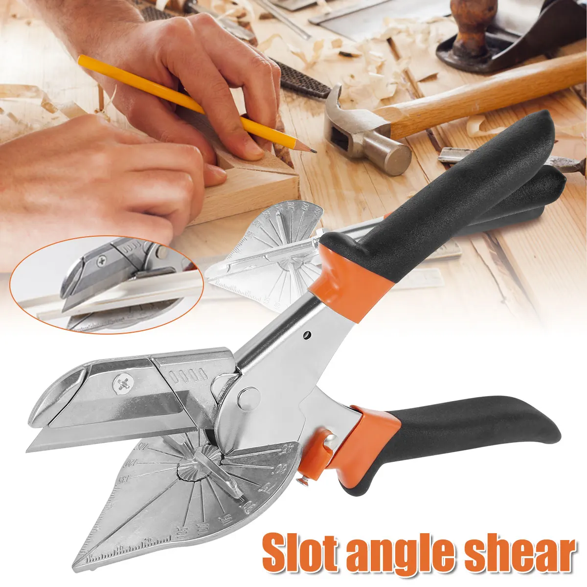 Miter Shears Adjustable 45 to 135 Degree Sharp Trunking Shears Multi Angle Trim Cutter with 10