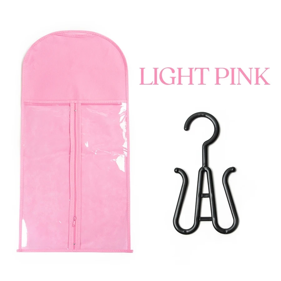 حقيبة تخزين مع شماعات للشعر المستعار ، حامل شعر مس...