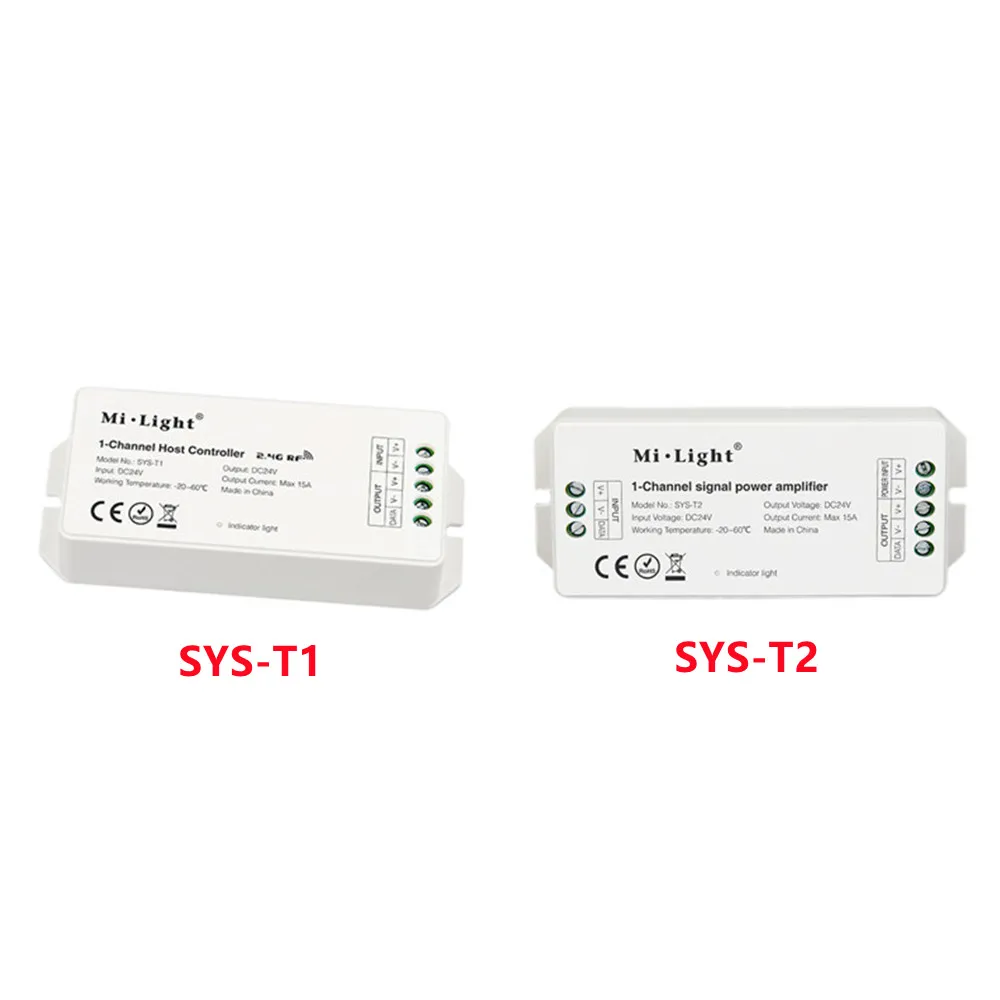 

Miboxer SYS-T1/SYS-T2 1-Channel Host Controller/signal power amplifier DC24V 15A Amplify Power & Signal SYS Series LED Lamp