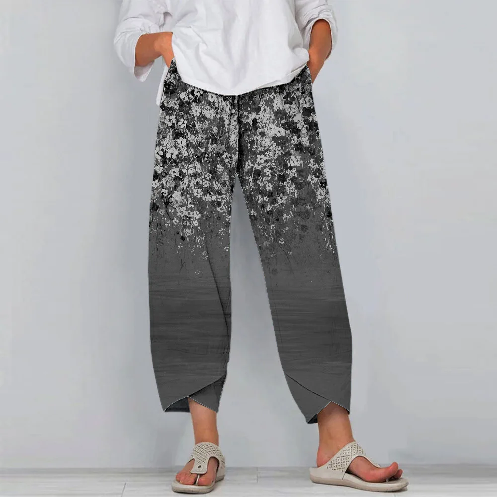 

Брюки-султанки женские с широкими штанинами, повседневные мешковатые штаны с эластичным поясом, шаровары с карманами для йоги, пляжа, лето