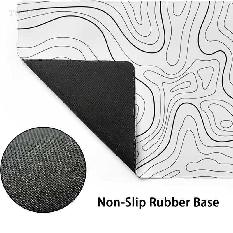 Gamer de Borracha Natural Mouse Pad Linhas de Contorno Branco xl hd Personalizado Mousepad Office Mouse Mats Desktop Mouse Pad Novo Xxl - Imagem 5
