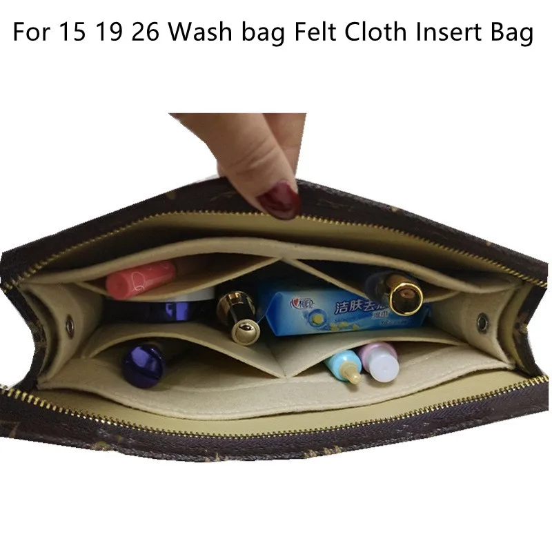 For toiletry pouch 19 26 bag purse insert Organizer Makeup Handbag