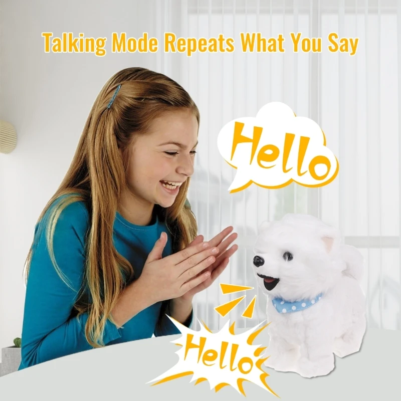 Leash Electric Walking Dog Toy Simulation Singing Puppy Toy Barking Plush Dog Baby Craw Learning Toddler Gift plush toys,electric interactive toy