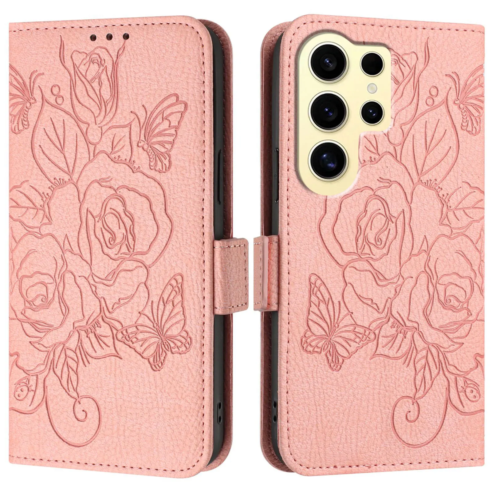 Elegant Floral Leather Phone Wallet Case - Premium Flip Cover Design