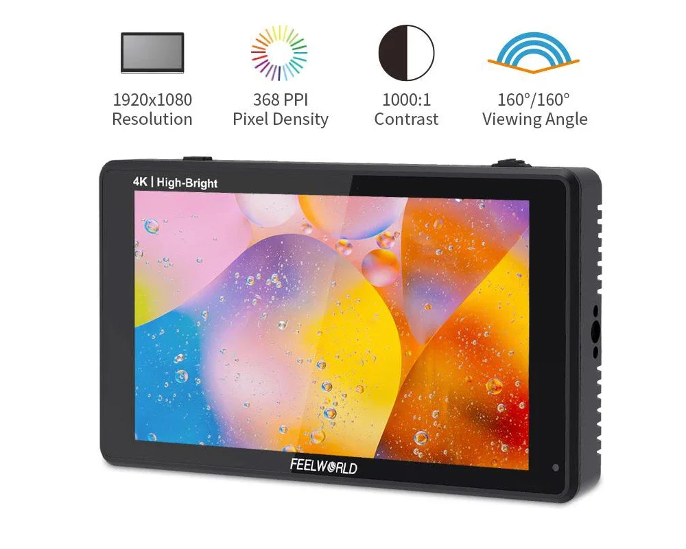 FEELWORLD LUT6E 6 inch Field Monitor DSLR Camera Field Monitor 1920x1080 Full HD IPS Touch Screen 3D LUT