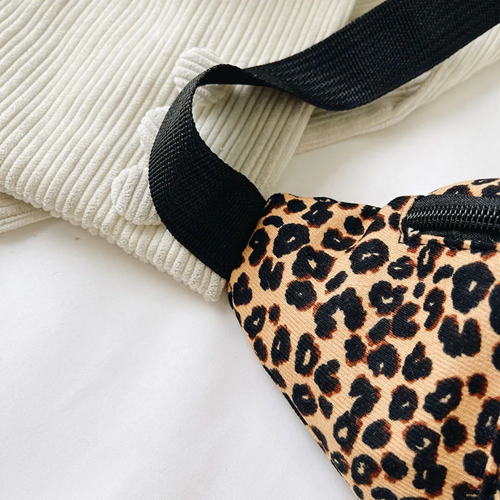 Vintage Large Capacity Chest Waist Bags Women Casual Leopard Printing Handbags