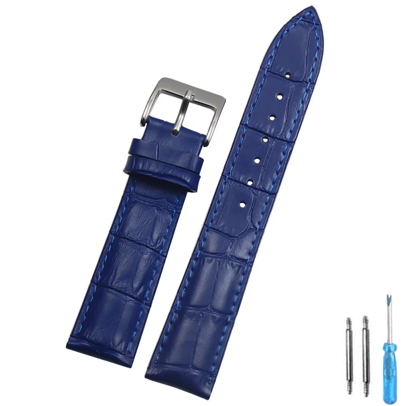 Elegant Calf Leather Watch Band - Unisex, Multiple Sizes, Classic Black & Brown