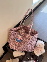 Retro Large Capaci Canvas Tote Bag Women's Commuter Bag Leopard Print Single oulder Bag Casual Simple Sle Autumn Winter...