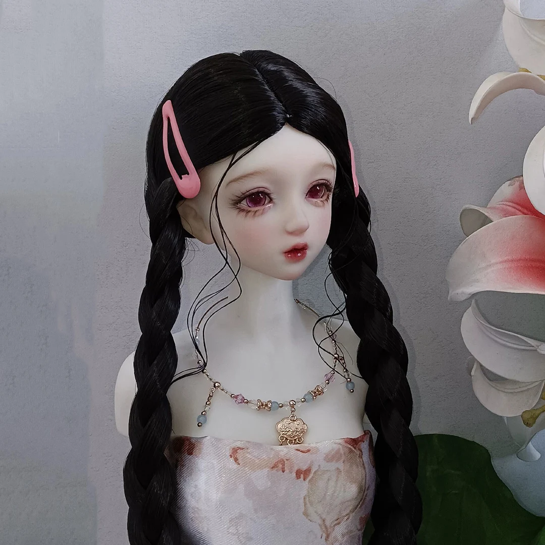 

1/6 1/4 1/3 Ancient Costume BJD Wig Hanfu Fairy Braided Long Hair Retro Wigs For BJD/SD MSD SD13 Girl Doll Accessories C2482