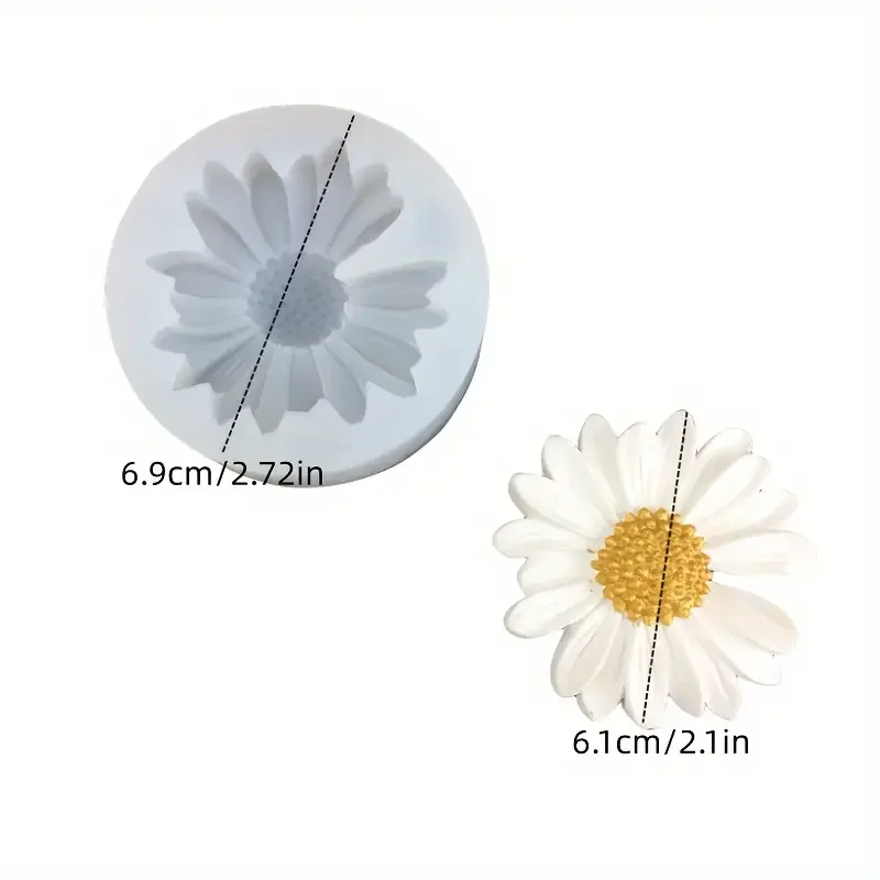 Description Picture 4 of item1pc 3D Daisy Flower Silicone Candle and Plaster Mold - DIY Resin and Clay Crafting Supplies