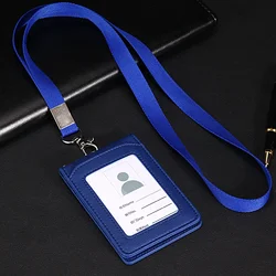 Versatile Lanyard with ID Card Holder for Office and Bus Passes (Blue)
