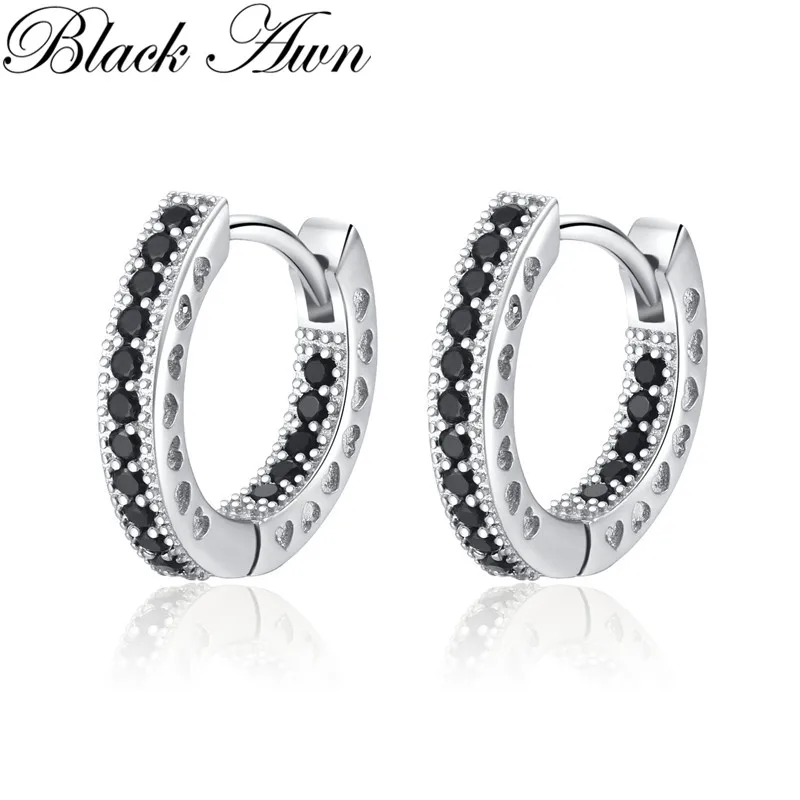 Black Awn 2026 Neue Creolen für Damen, klassische silberne Farbe, trendiger Spinell-Verlobungsschmuck, Modeschmuck I262