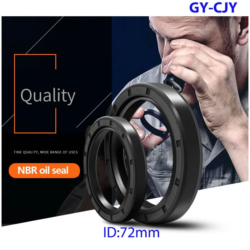 

ID: 72mm Black NBR TC/FB/TG4 Skeleton Oil Seal Rings OD: 90mm-140mm Height: 8mm-13mm NBR Double Lip Seal for Rotation Shaft